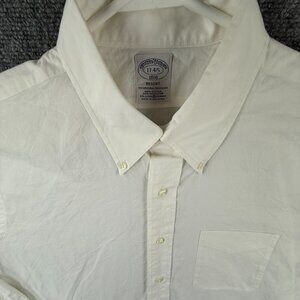 Brooks Brothers Stretch Performance 17 34/35 Regent White Long Sleeve Button Up